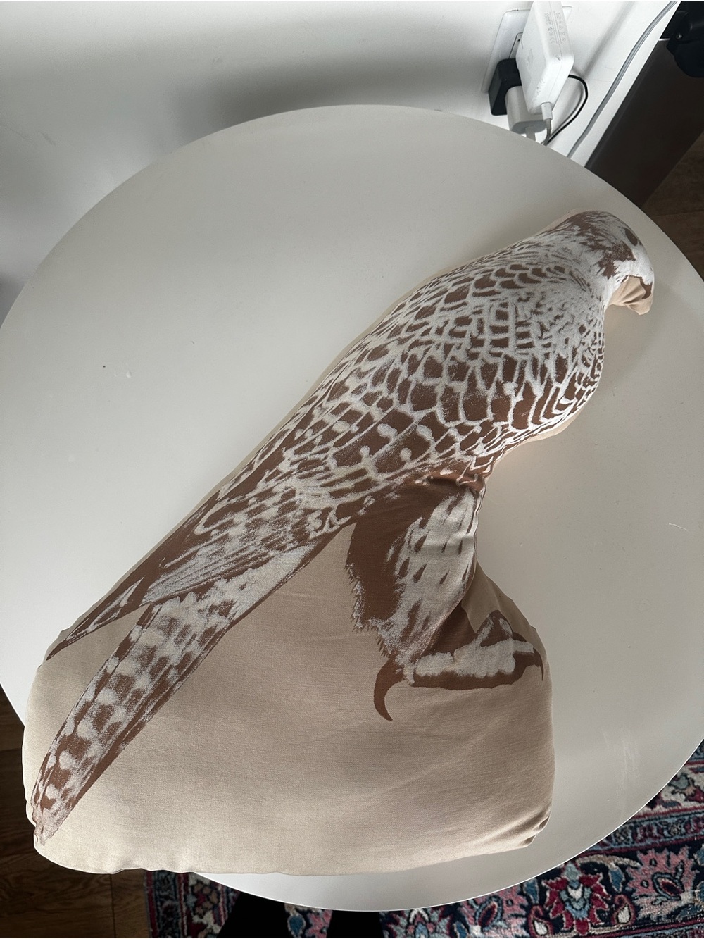 Decorative Falcon Pillow in Beige and Brown